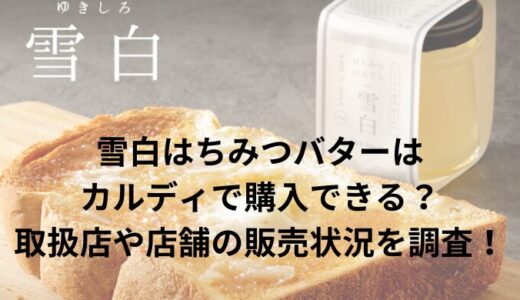 雪白はちみつバターはどこで売ってる？カルディなど取扱店を調査！